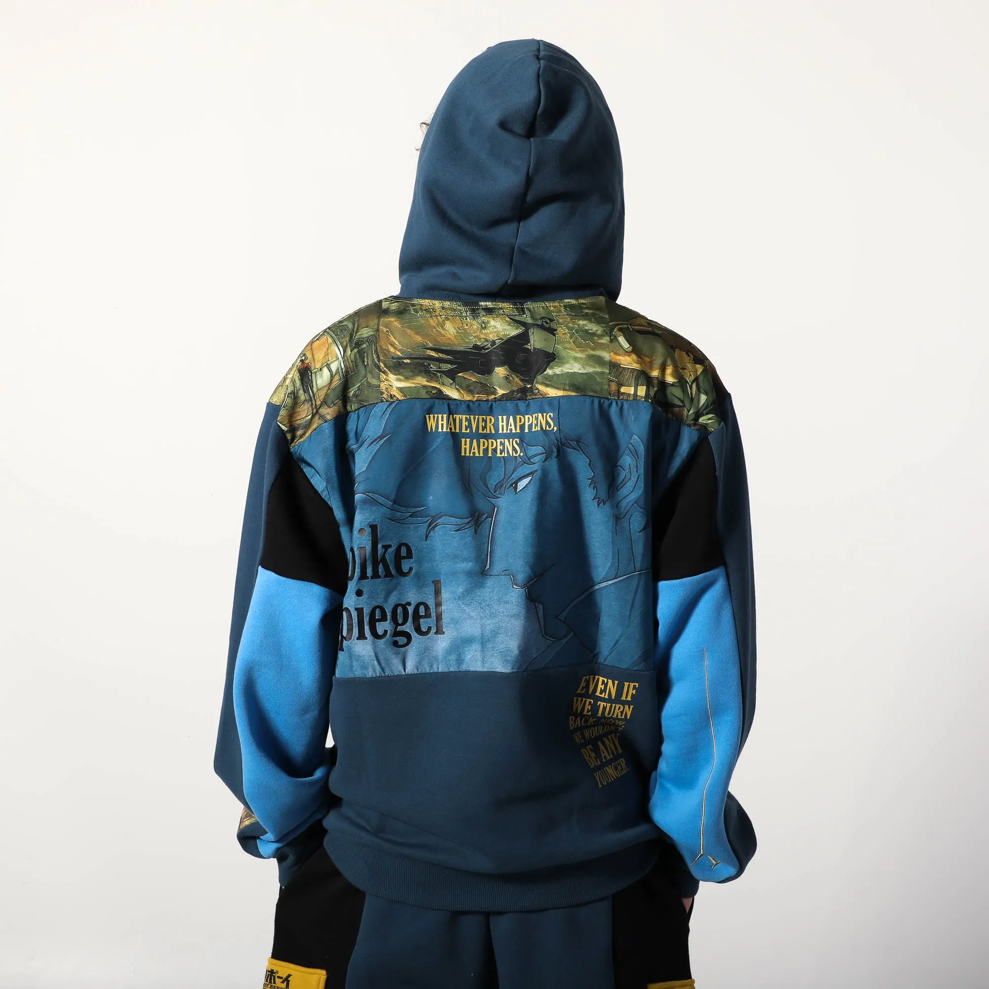 Spike Spiegel Patchwork Panel Hoodie