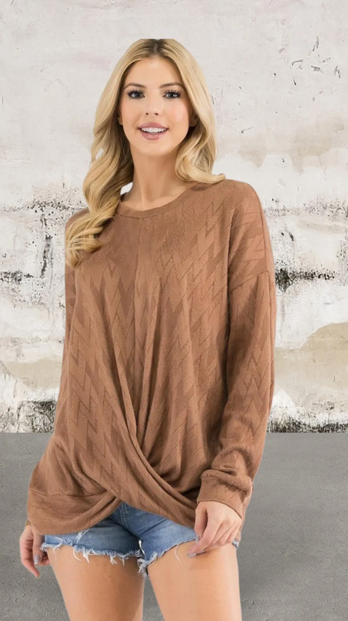 Super Cute Long Sleeve BrownTop