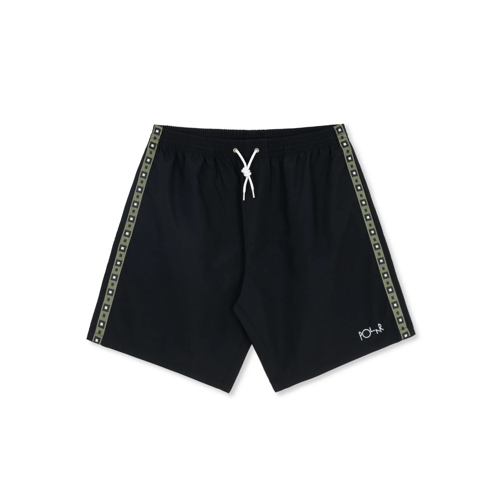 Swim Shorts | Square Stripe - Black / Jade Green