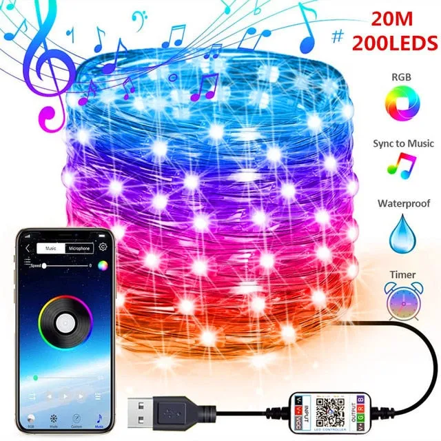 USB Smart Bluetooth LED String Lights