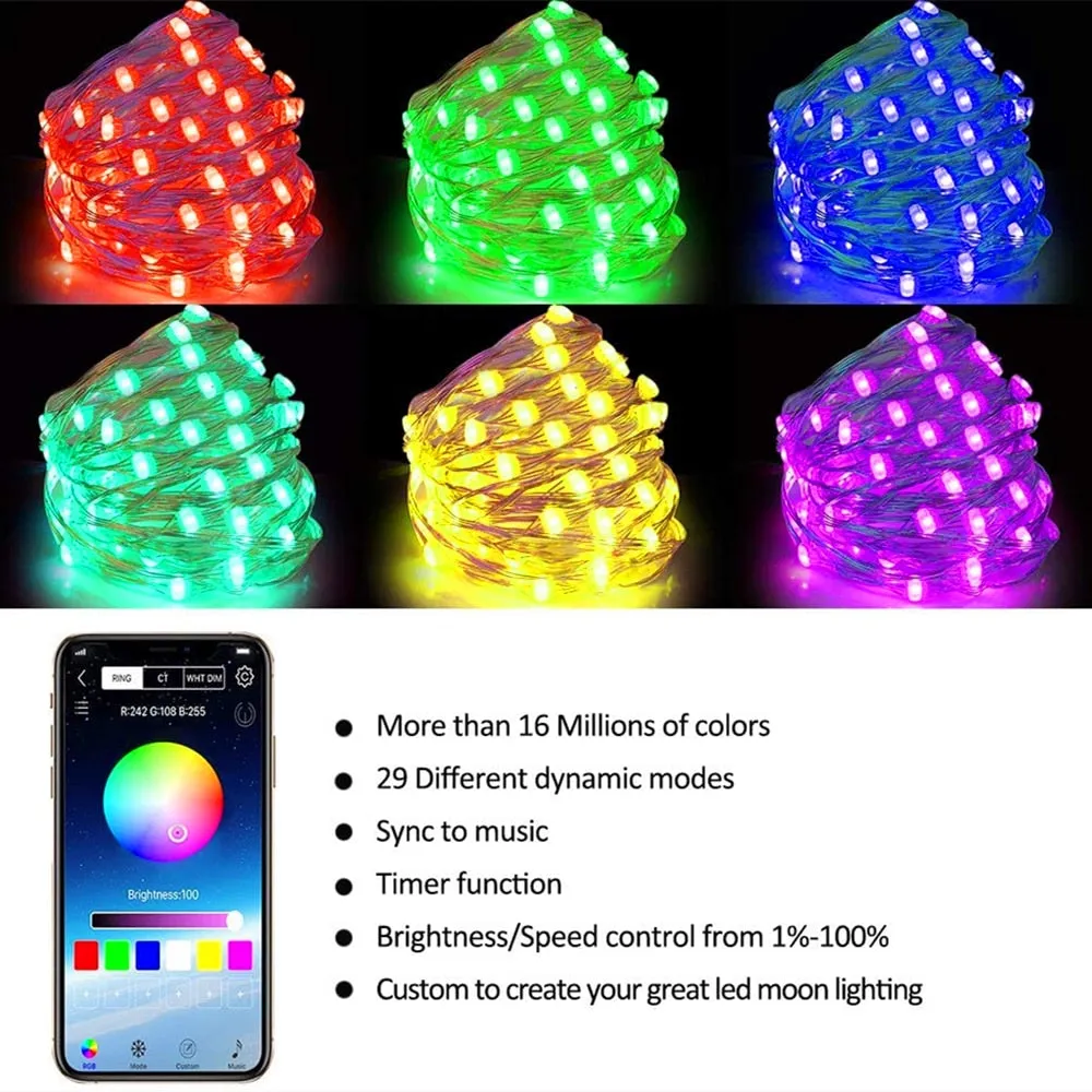 USB Smart Bluetooth LED String Lights