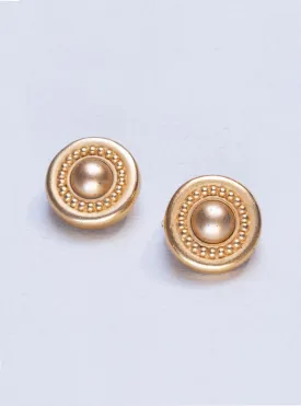 Vintage Gold Round Clip-on