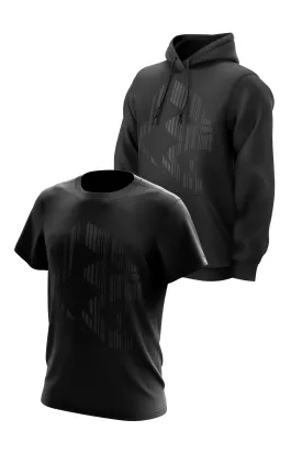 XAPE Apehead Barcoded Hoodie & Tee Combo - Black